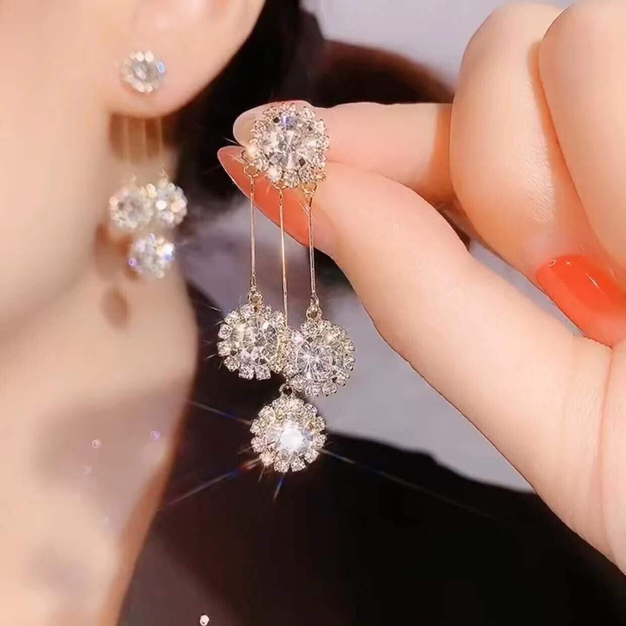Lumin Bloom Zirconia Hypoallergenic Earrings Product Image 02