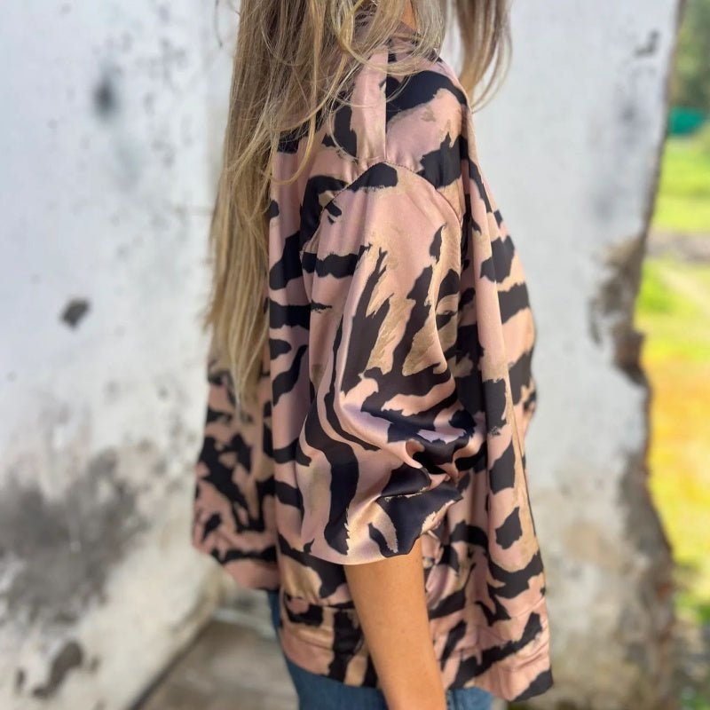 Luna Zebra Print Zip Bomber Jacket Product Image 08