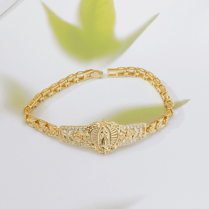 Marian Medallion Gold Tone Filigree Bracelet Product Image 01