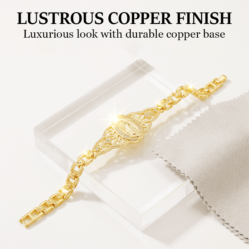 Marian Medallion Gold Tone Filigree Bracelet Product Image 05