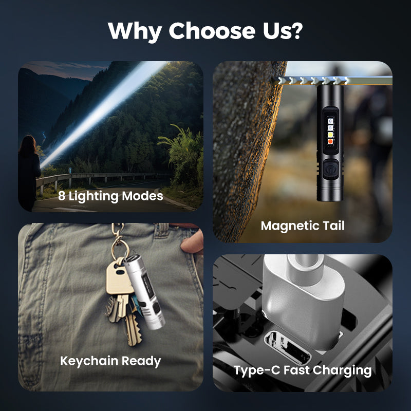 Maven Rechargeable Mini Flashlight Aluminum Edc Light Product Image 03