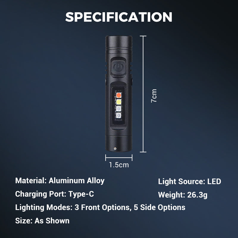 Maven Rechargeable Mini Flashlight Aluminum Edc Light Product Image 09