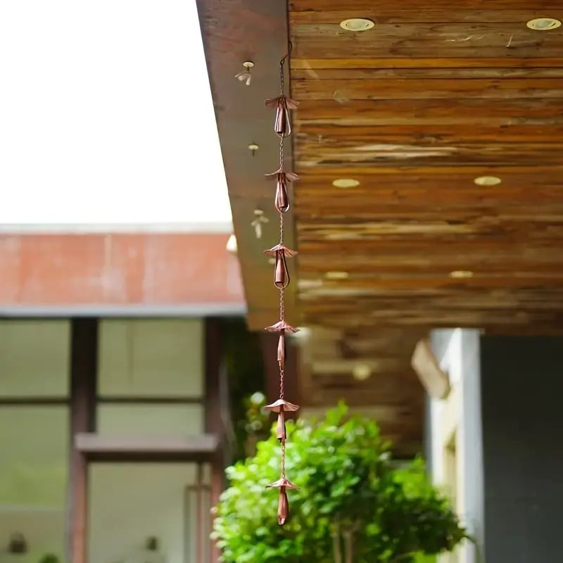 Meadow Mushroom Rain Chain Iron Gutter Guide Product Image 06