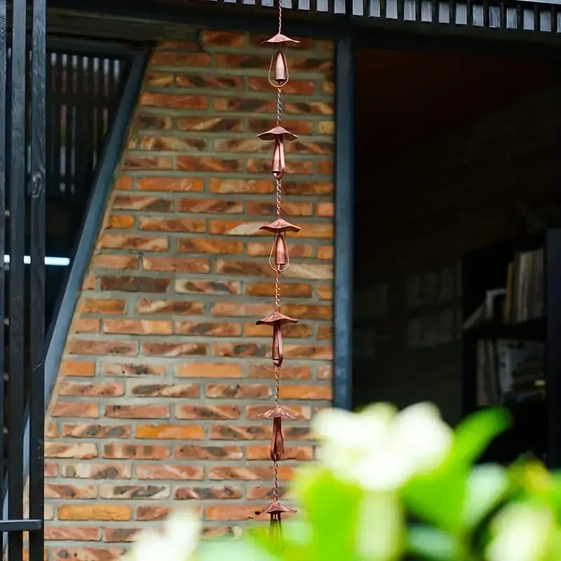 Meadow Mushroom Rain Chain Iron Gutter Guide Product Image 07