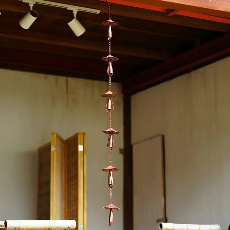 Meadow Mushroom Rain Chain Iron Gutter Guide Product Image 08