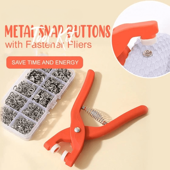Mender Snap Fastener Pliers Kit Silver Metal Buttons Product Image 01