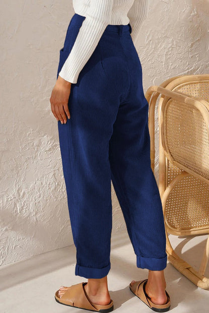 Mid Rise Cotton Corduroy Pants Product Image 02