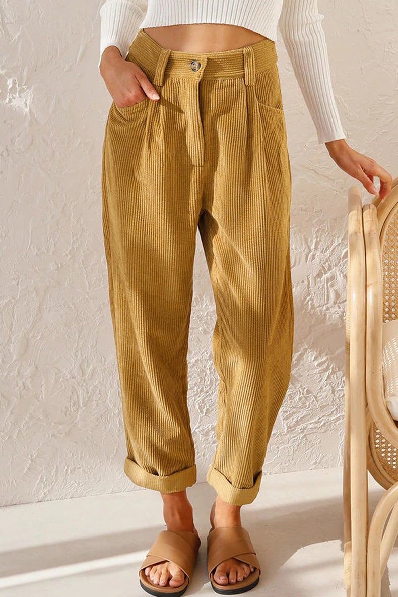 Mid Rise Cotton Corduroy Pants Product Image 03