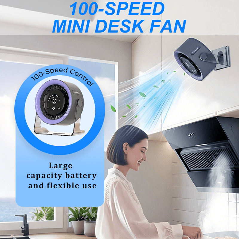 Mira Adjustable Mini Desk Fan Touch Display Product Image 02
