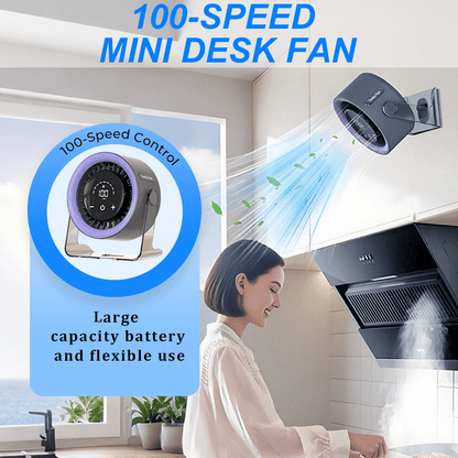 Mira Adjustable Mini Desk Fan Touch Display Product Image 02