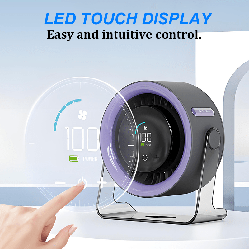 Mira Adjustable Mini Desk Fan Touch Display Product Image 05