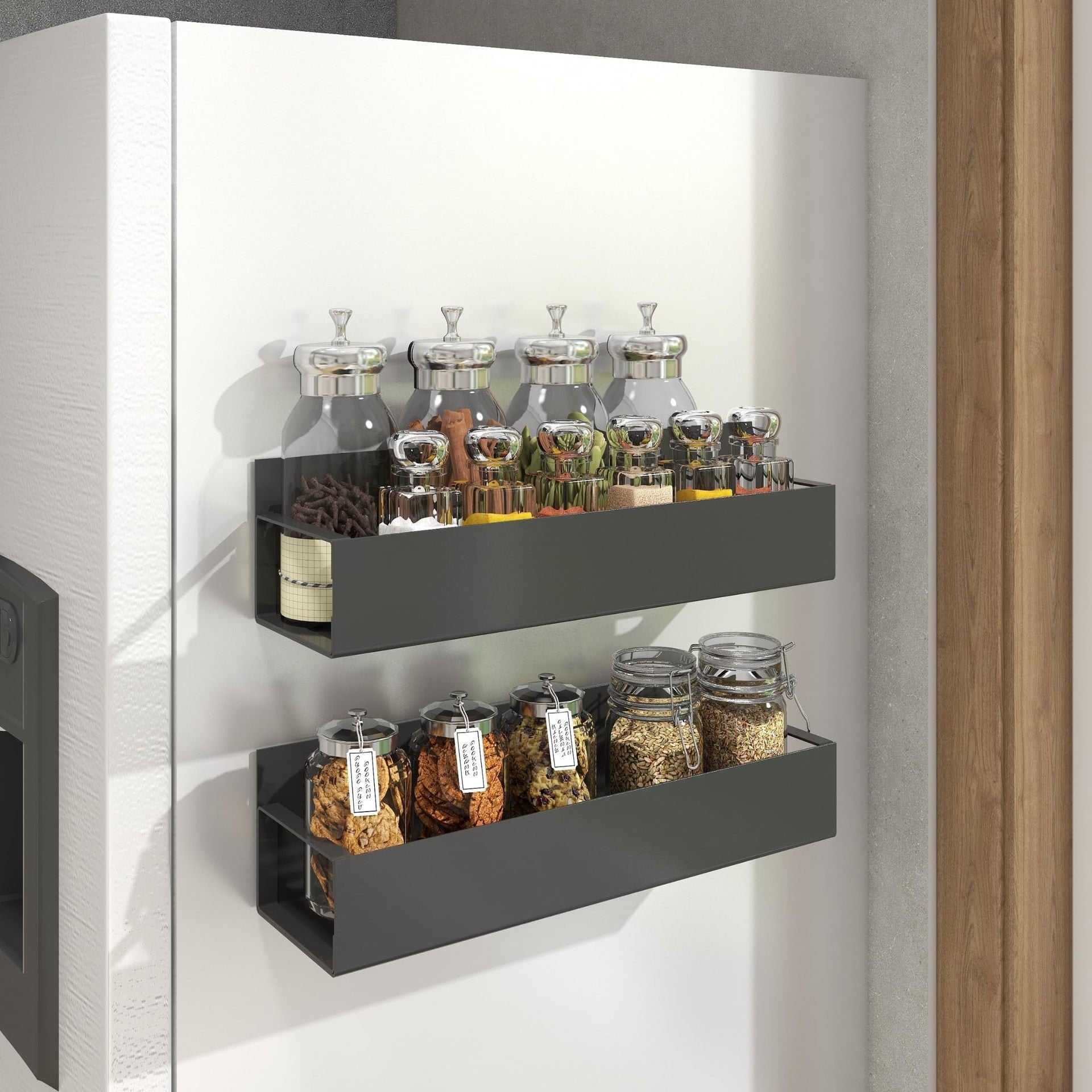 Mira Steel Spice Organizer Fridge Side Rack Product Image 01