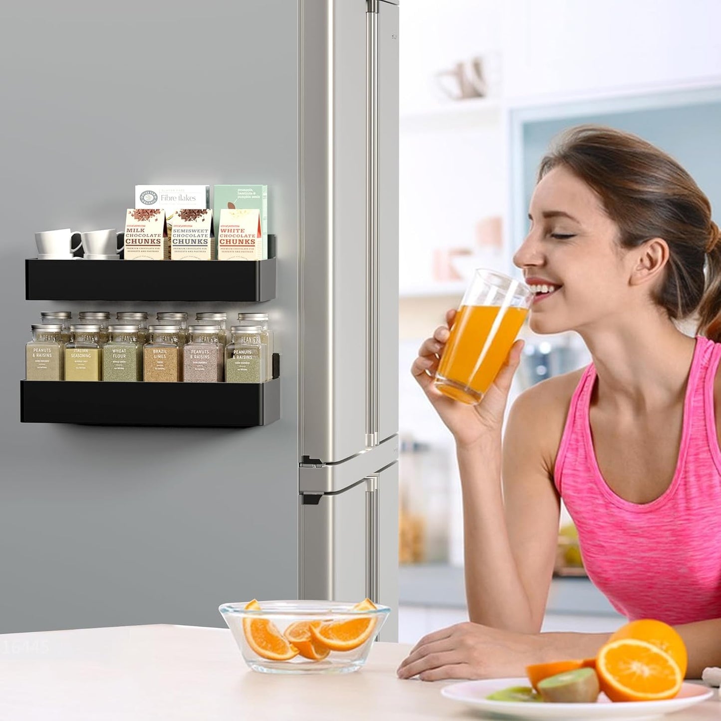 Mira Steel Spice Organizer Fridge Side Rack Product Image 08
