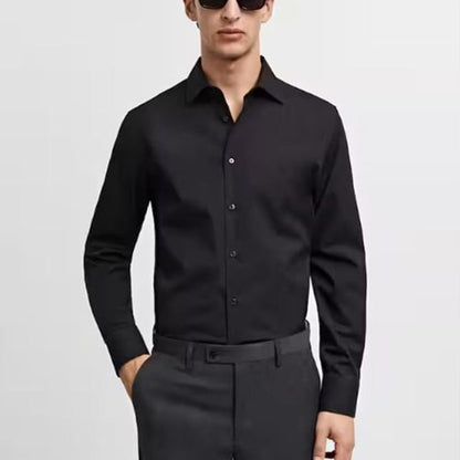 Modern Stretch Dress Shirt Wrinkle Resistant Business Style Product Image 09