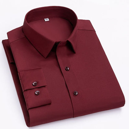 Modern Stretch Dress Shirt Wrinkle Resistant Business Style Product Image 13