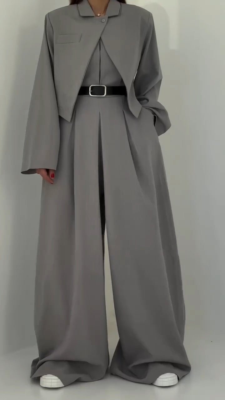 Monroe Three Piece Blazer Set Wide Leg Pants Product Image 05