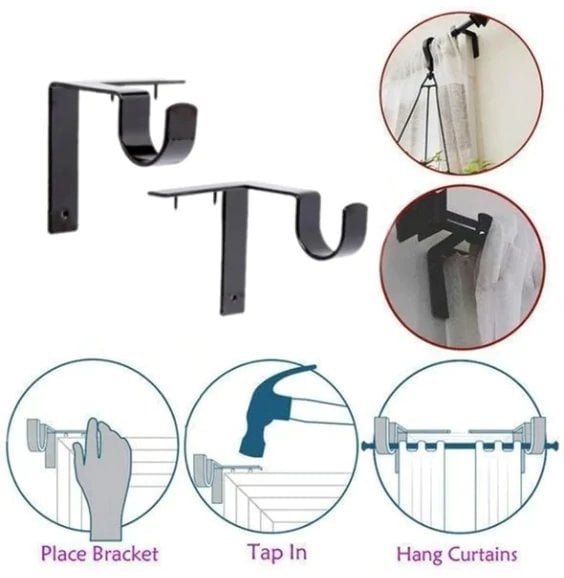 Nestgrip No Drill Curtain Rod Brackets Product Image 03