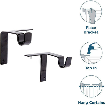 No Drill Metal Curtain Rod Brackets Product Image 03