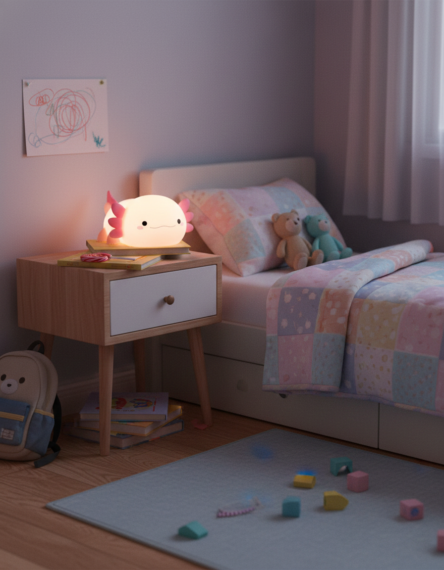 Nursery Axolotl Led Night Light Warm White Bedside Lamp Product Image 07