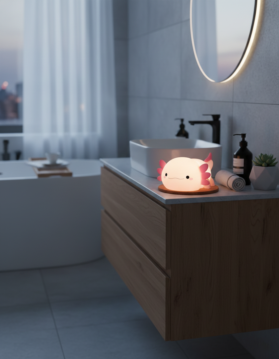 Nursery Axolotl Led Night Light Warm White Bedside Lamp Product Image 09