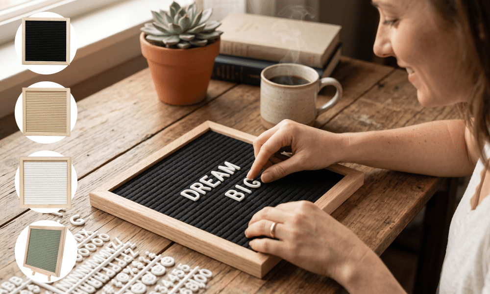 Oak Frame Felt Letter Board Product Image 08