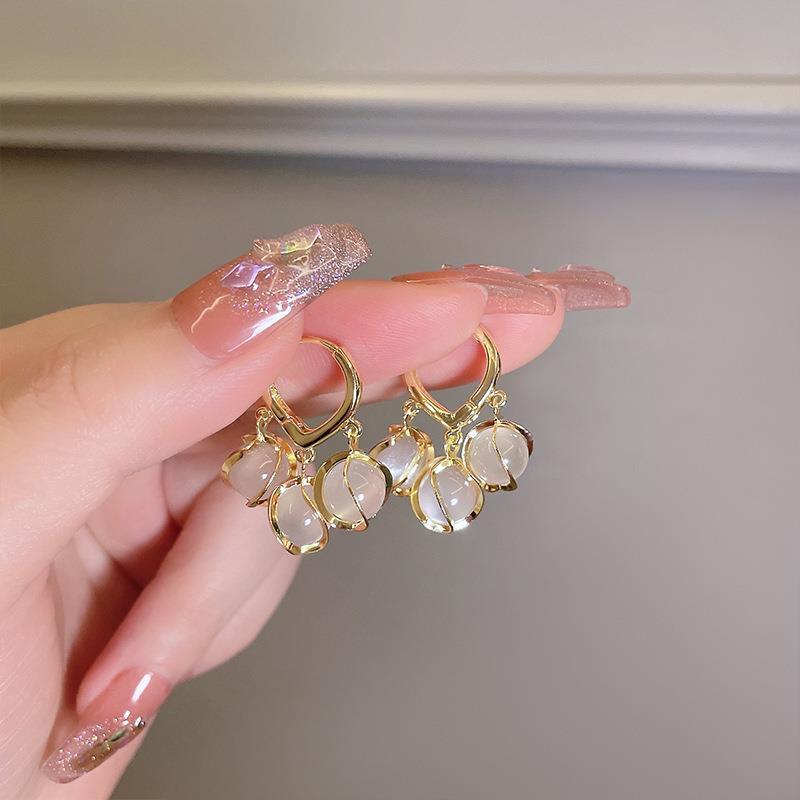 Opal Cat Eye Drop Earrings Product Image 04