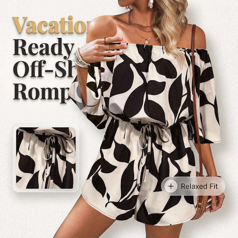 Opal Off Shoulder Printed Romper Product Image 04