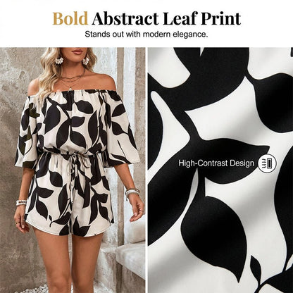 Opal Off Shoulder Printed Romper Product Image 07
