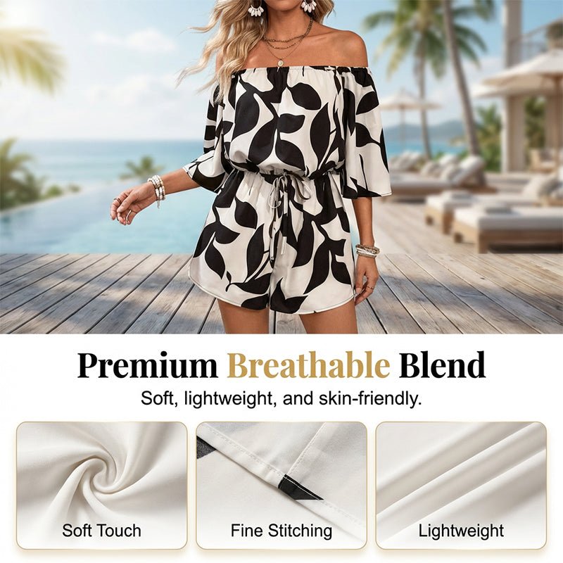 Opal Off Shoulder Printed Romper Product Image 08