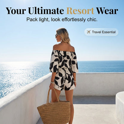 Opal Off Shoulder Printed Romper Product Image 09
