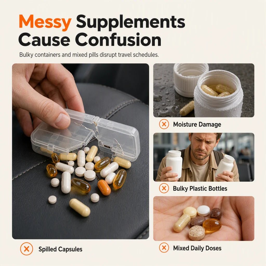 Pocket Pill Organizer Rotating Four Compartments Product Image 03