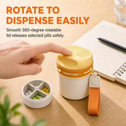 Pocket Pill Organizer Rotating Four Compartments Product Image 04