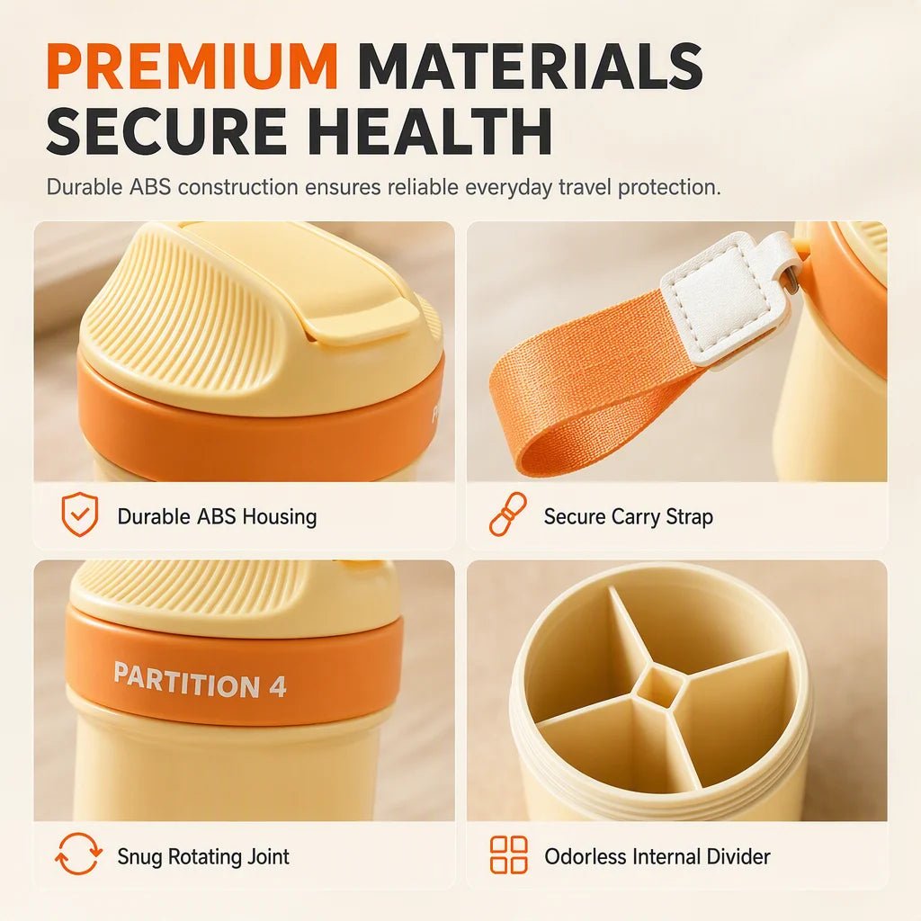 Pocket Pill Organizer Rotating Four Compartments Product Image 06