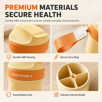 Pocket Pill Organizer Rotating Four Compartments Product Image 06