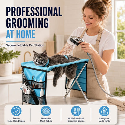 Portable Foldable Pet Grooming Table Hammock Product Image 02