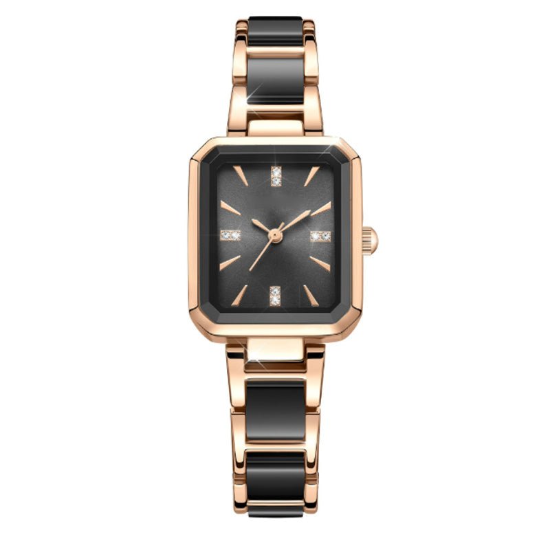 Radiant Rectangular Quartz Watch Adjustable Strap Product Image 01