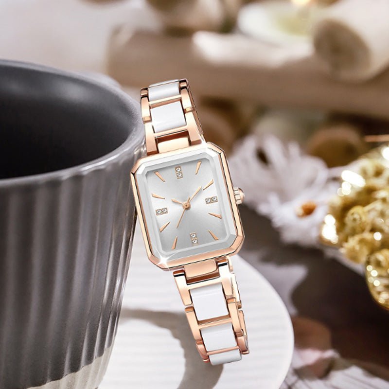 Radiant Rectangular Quartz Watch Adjustable Strap Product Image 03