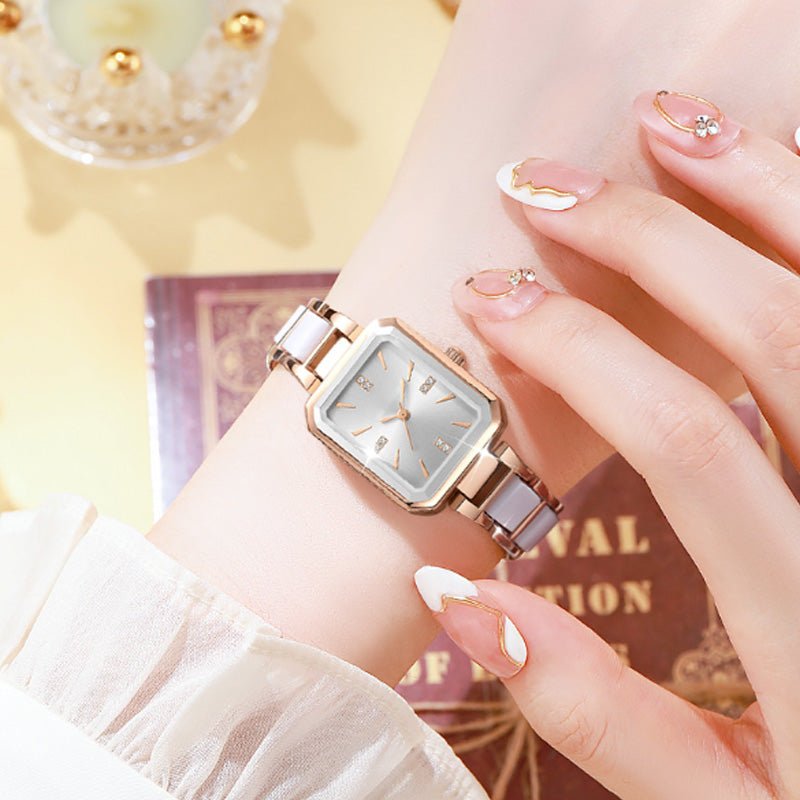 Radiant Rectangular Quartz Watch Adjustable Strap Product Image 04