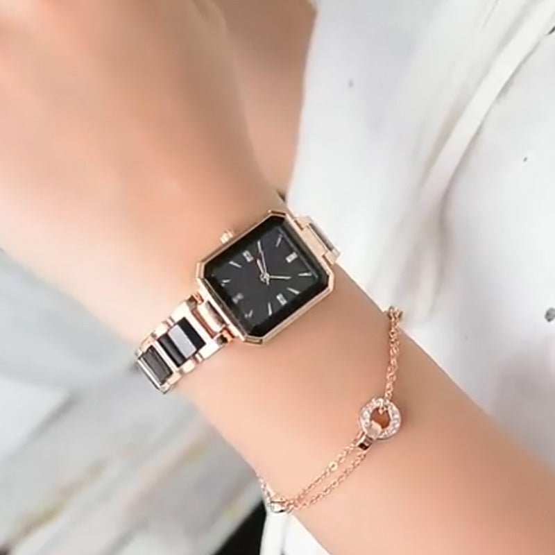 Radiant Rectangular Quartz Watch Adjustable Strap Product Image 05