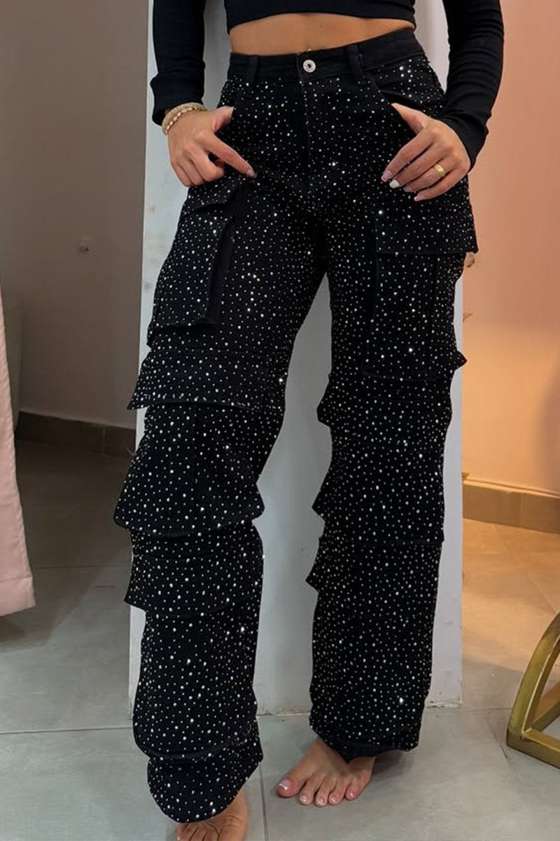 Remy High Waist Wide Leg Cargo Jeans Product Image 01
