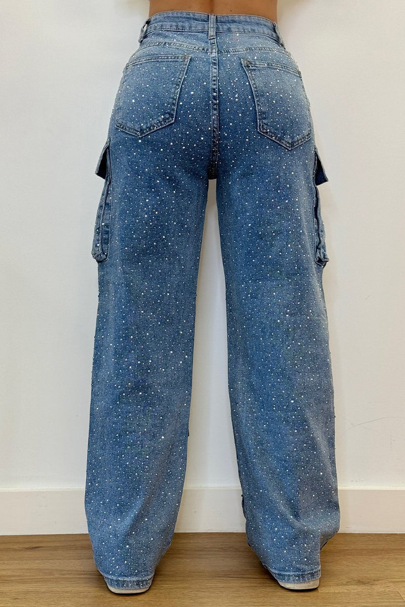 Remy High Waist Wide Leg Cargo Jeans Product Image 04