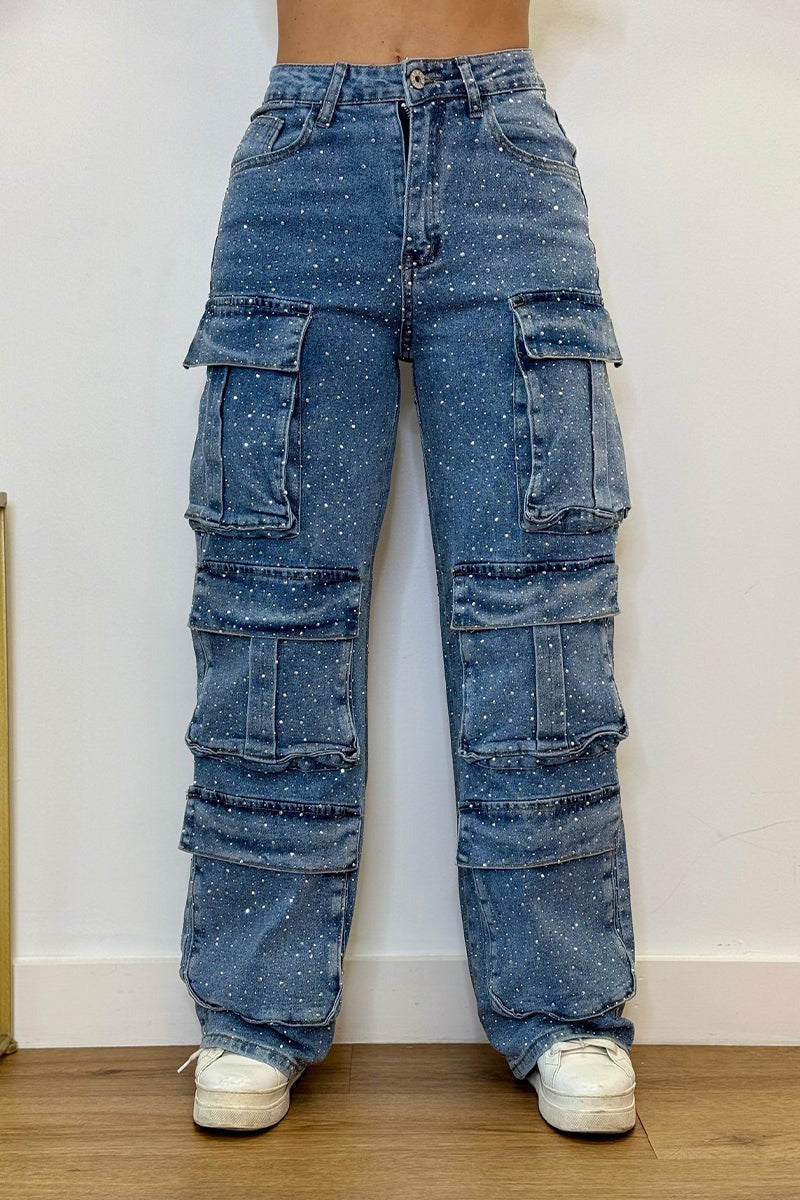 Remy High Waist Wide Leg Cargo Jeans Product Image 05