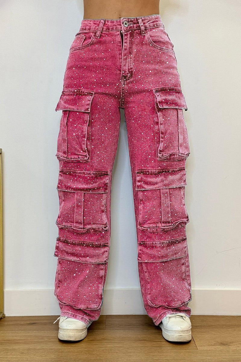 Remy High Waist Wide Leg Cargo Jeans Product Image 07
