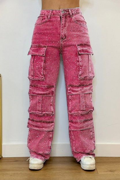 Remy High Waist Wide Leg Cargo Jeans Product Image 07