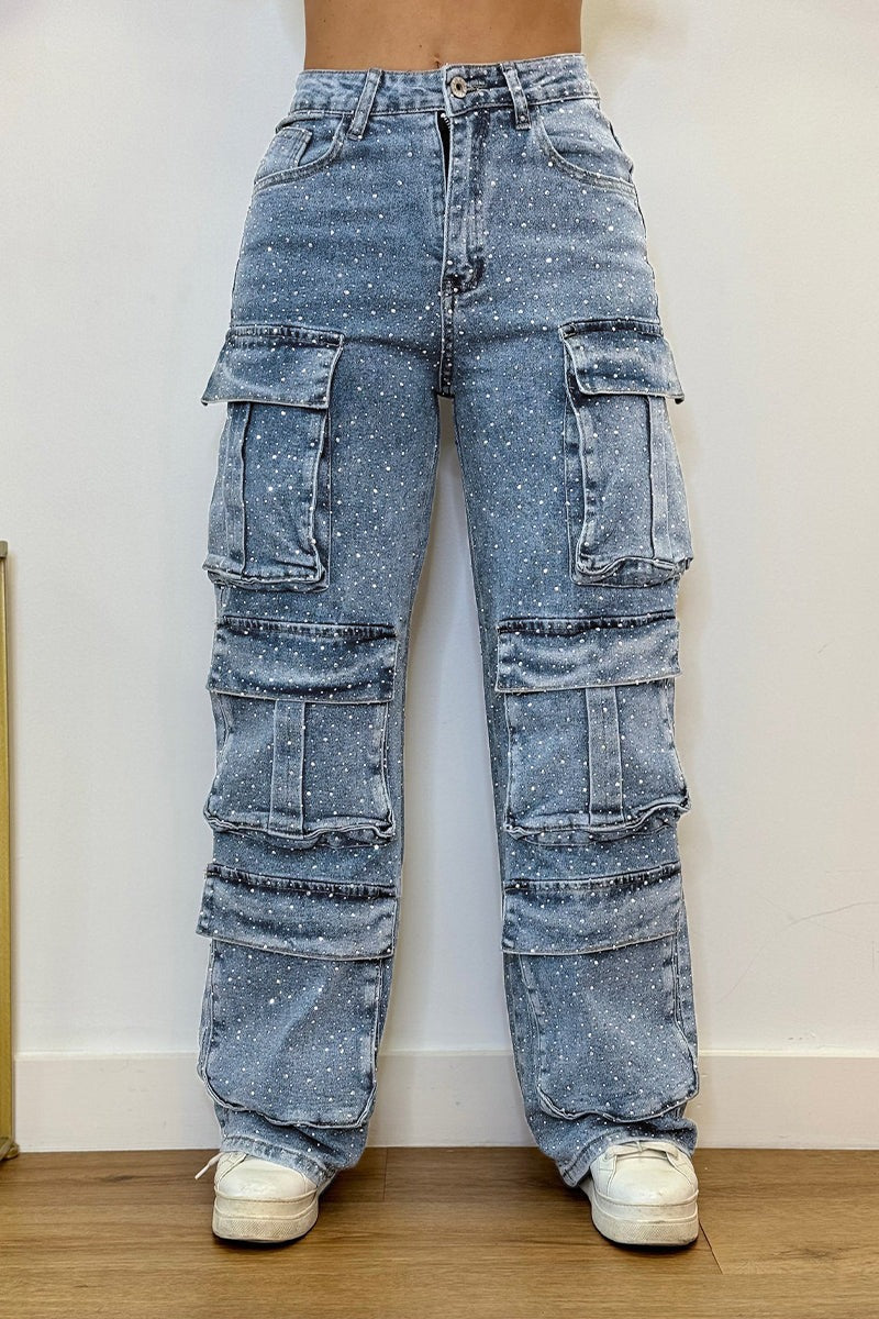 Remy High Waist Wide Leg Cargo Jeans Product Image 08