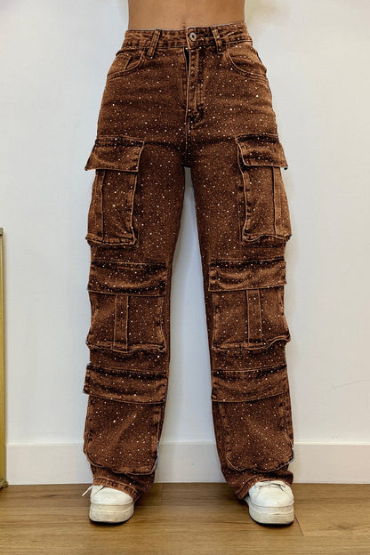 Remy High Waist Wide Leg Cargo Jeans Product Image 09
