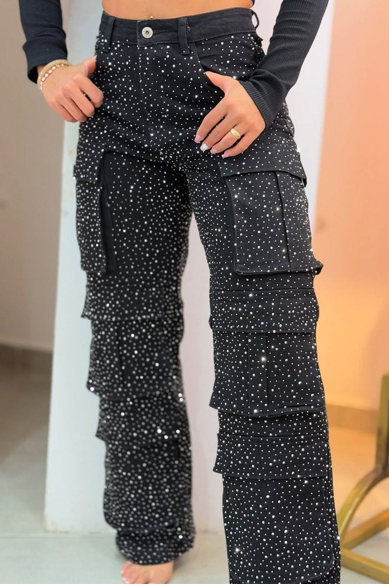 Remy High Waist Wide Leg Cargo Jeans Product Image 10