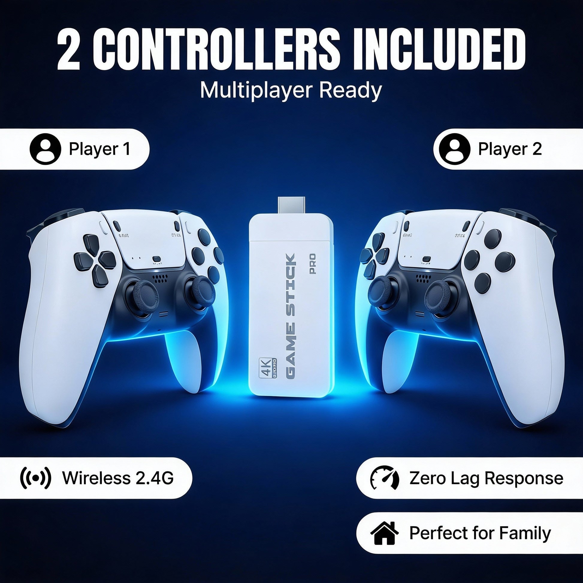 Retrojoy Game Stick 4K Classic Library Wireless Controllers Product Image 01