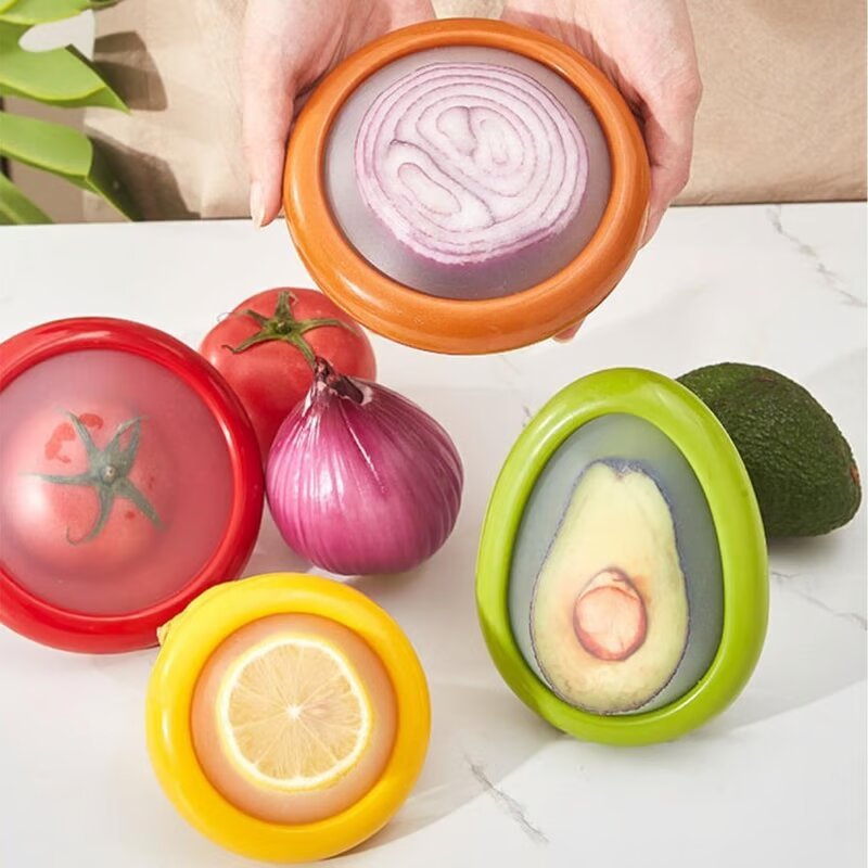 Rivia Silicone Stretch Covers Cut Produce Set Product Image 01