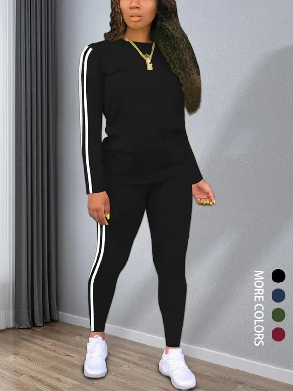Sable Striped Knit Two Piece Outfit Product Image 01